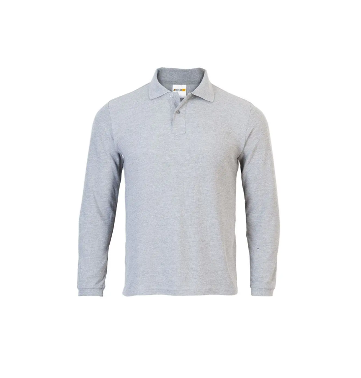 Polera Pique Gris M/Larga - Imagen 2