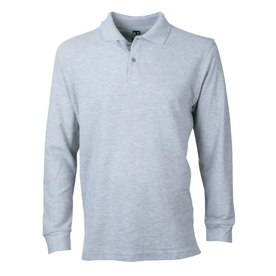 Polera Pique Gris M/Larga