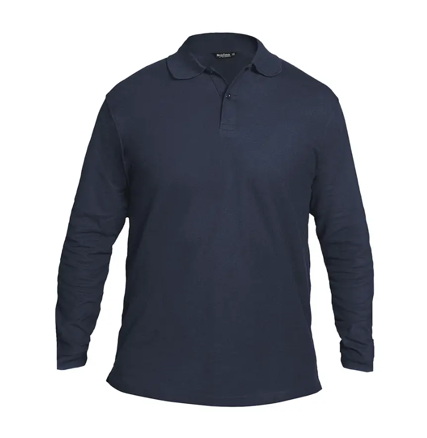 Polera Pique Atox Manga Larga Azul